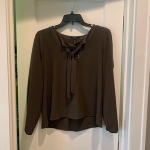 Forever 21 hunter green work blouse